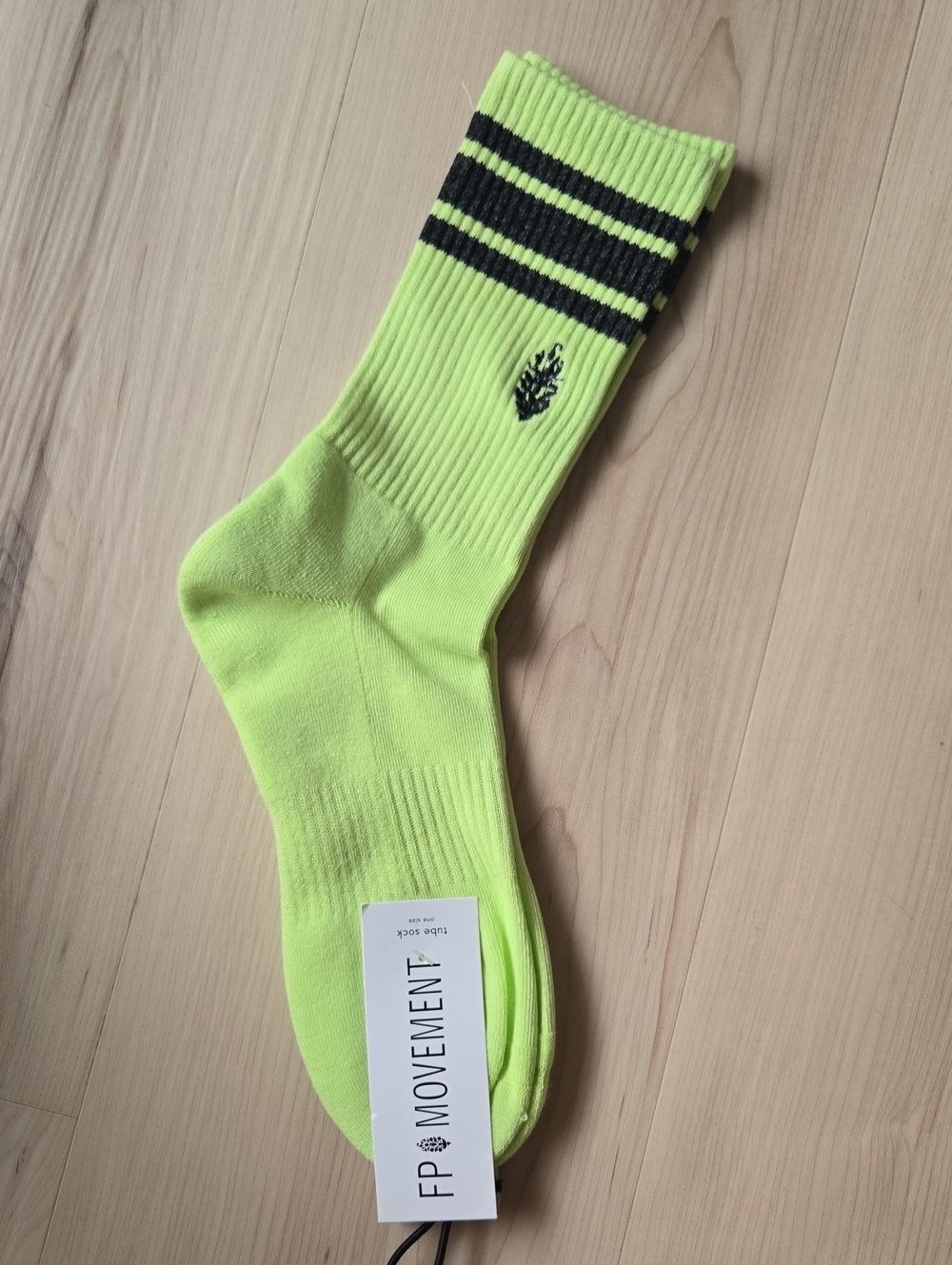 NWT FP Movement Tube Socks, Neon Green/Black, One Size